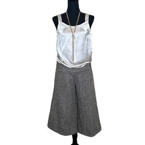 Stoosh Wide Leg Brown Tweed Culottes Pants Size 7